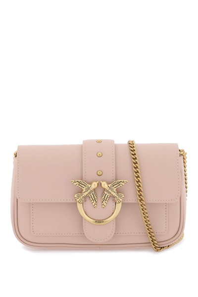 Pinko Love Pocket Simply Crossbody Bag In Cipria Antique Gold (pink)
