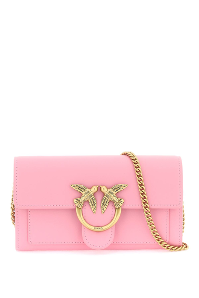 Pinko Love Bag Simply Crossbody Bag In Rosa Marino Antique Gold (pink)