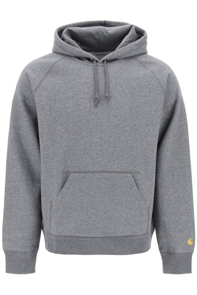 Carhartt Chase Hoodie In Grey Heather / Gold