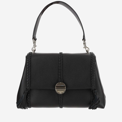 Chloé Medium Penelope Leather Bag In Black