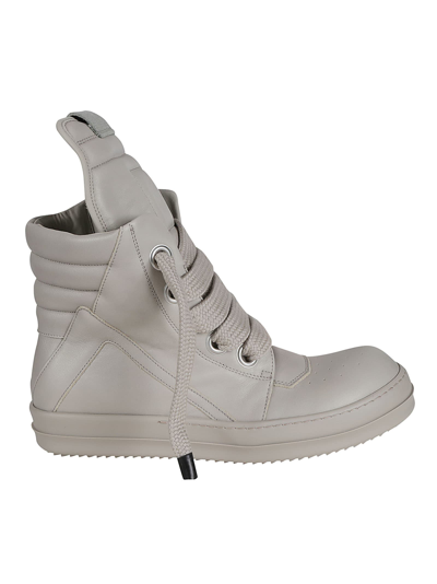 Rick Owens Off-white Geobasket Sneakers In 888 Pearl/pearl/pear