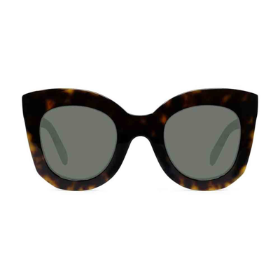 Celine Sunglasses In Marrone Tartarugato/verde