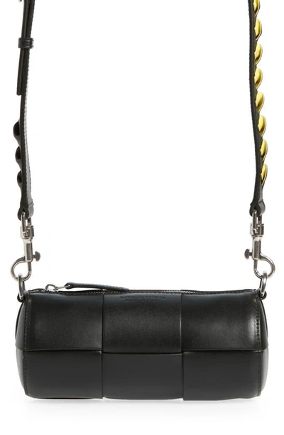 Bottega Veneta Small Arco Canette Leather Crossbody Bag In Dark Grey Multi