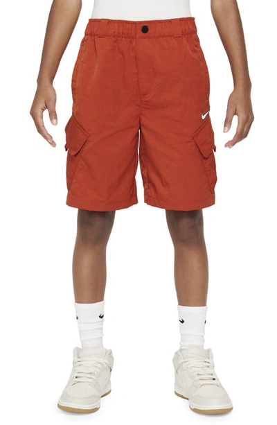 Nike Outdoor Play Big Kids' Woven Cargo Shorts In Dragon Red