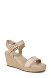 Naturalizer Stella Platform Wedge Sandal In Beige Multi Fabric