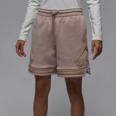 Jordan Womens  Flight Fleece Diamond Shorts In Brown/brown