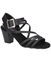Easy Street Orien Womens Strappy Faux Leather Block Heel In Black