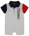TOMMY HILFIGER BABY BOYS COLORBLOCK PIQUE KNIT POLO ROMPER