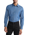 CALVIN KLEIN MEN'S SLIM FIT REFINED CHAMBRAY LONG SLEEVE BUTTON-FRONT SHIRT