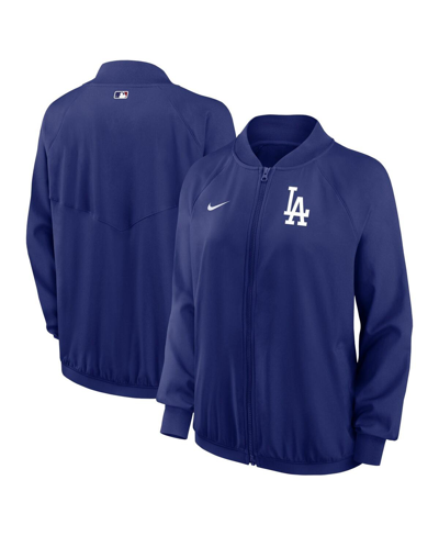 Nike Women's  Royal Los Angeles Dodgers Authentic Collection Team Raglan Performance Full-zip Jacket