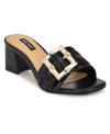 Nine West Garta Slide Sandal In Black - Faux Leather - Pu