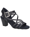 Easy Street Orien Womens Strappy Faux Leather Block Heel In Navy