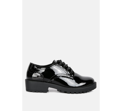 London Rag Whittle Patent Lace Up Derby Shoes In Black