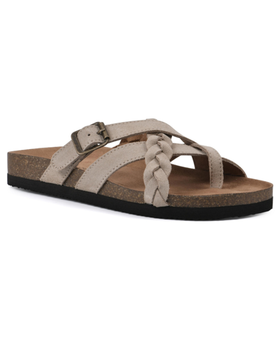 White Mountain Harrington Footbed Sandals In Sandal Wood Leather