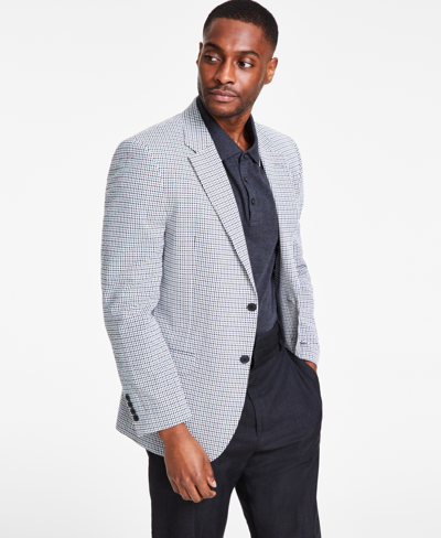 Nautica Men's Modern-fit Seersucker Sport Coats In Black,white