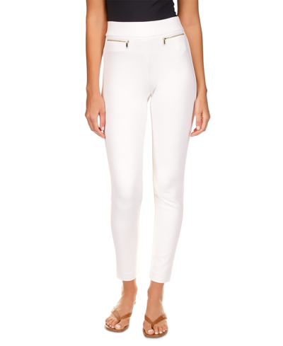 Michael Kors Michael  Women's Zip-pocket Pull-on Trousers In White