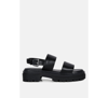 London Rag Dual Strap Platforms Sandals With Buckle In Black
