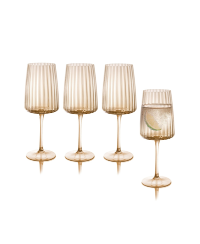 Qualia Glass Modern Ap Wine Glasses, Set Of 4 In Amber