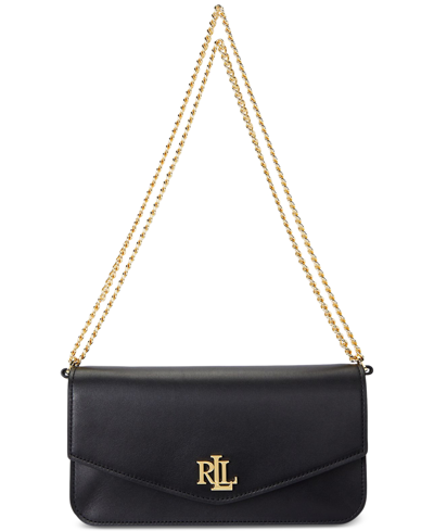 Lauren Ralph Lauren Nappa Leather Small Sawyer Bag In Black