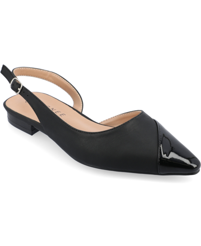 JOURNEE COLLECTION WOMEN'S DAPHNNE SLINGBACK POINTED CAP TOE FLATS