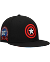 LIDS MEN'S BLACK CAPTAIN AMERICA MARVEL 60TH ANNIVERSARY SNAPBACK HAT