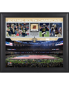 FANATICS AUTHENTIC NEW ORLEANS SAINTS FRAMED 15" X 17" 2017 NFC SOUTH CHAMPIONS COLLAGE WITH A PIECE OF GAME-USED FOOTB