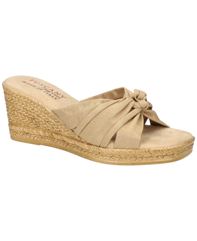 Easy Street Women's Ghita Slip-on Wedge Sandals In Natural Crepe