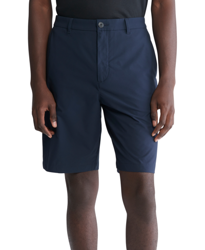 Calvin Klein Men's Slim Fit Refined Stretch Flat Front 9" Performance Shorts In Dark Sapphire