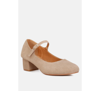 Rag & Co Dallin Suede Block Heel Mary Janes In Sand