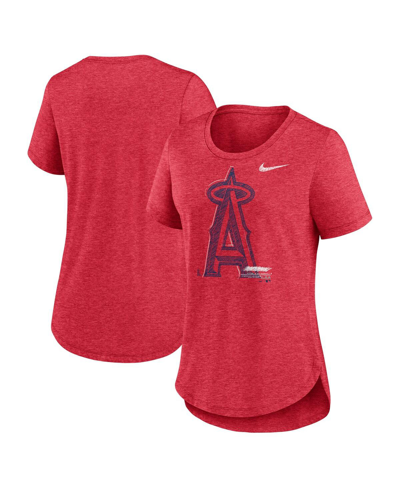 Nike Heather Red Los Angeles Angels Touch Tri-blend T-shirt