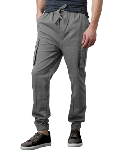 Galaxy By Harvic Men's Slim Fit Stretch Cargo Jogger Pants In Gray