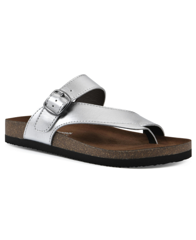 White Mountain Women's Carly Footbed Sandals In Silver