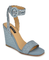 NINE WEST WOMEN'S NERISA SQUARE TOE WOVEN WEDGE SANDALS