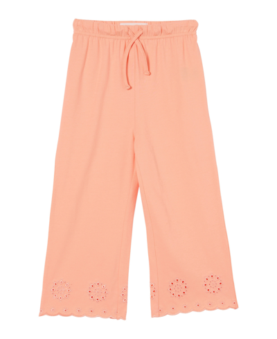 Cotton On Babies' Toddler Girls Piper Broderie Relaxed Fit Pants In Tropical Orange