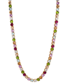 ELIOT DANORI 18K GOLD-PLATED MULTICOLOR MIXED STONE 16" TENNIS NECKLACE, CREATED FOR MACY'S
