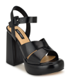 Nine West Wn Jalissa 3 Womens Faux Leather Open Toe Platform Sandals In Black Patent