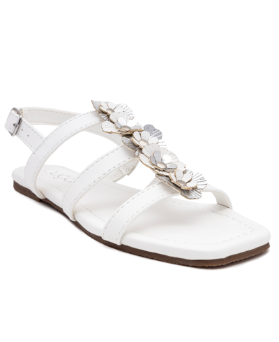 Sugar Kids' Little And Big Girls Bodega Flat Sandals In White