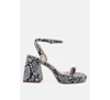 London Rag Such Flirt Snake Pattern Block Heeled Sandals In Black