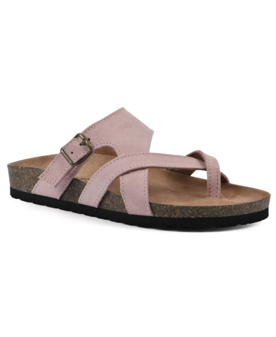 White Mountain Women's Graph Footbed Sandals In Blush Pink Leather