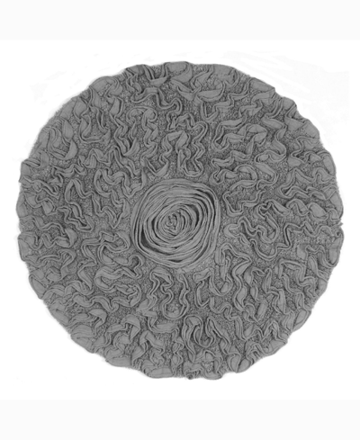 Home Weavers Bell Flower Bath Rug, 30" Round In Grey