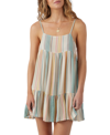 O'neill Saskia Stripe Babydoll Minidress In Vanilla