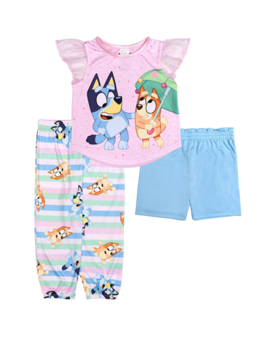 Bluey Kids' Toddler Girls Pajama, 3 Piece Set In Assorted