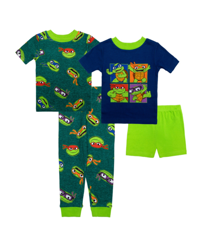 Ninja Turtles Kids' Toddler Boys Cotton 4 Piece Pajama Set In Assorted