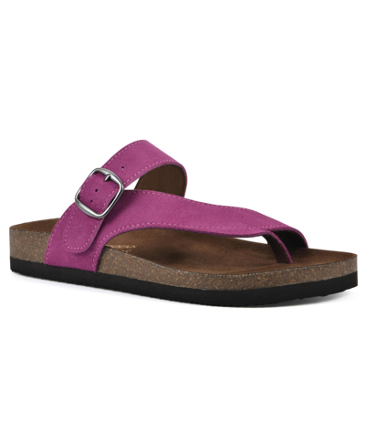 White Mountain Women's Carly Footbed Sandals In Purple Rain