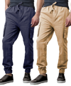 GALAXY BY HARVIC MEN'S SLIM FIT STRETCH CARGO JOGGER PANTS, PACK OF 2