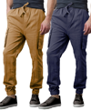 GALAXY BY HARVIC MEN'S SLIM FIT STRETCH CARGO JOGGER PANTS, PACK OF 2