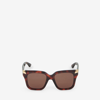 Alexander Mcqueen Punk Rivet Oversize Sunglasses In Havana