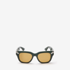 Alexander Mcqueen Punk Rivet Square Sunglasses In Dark Green/ochre