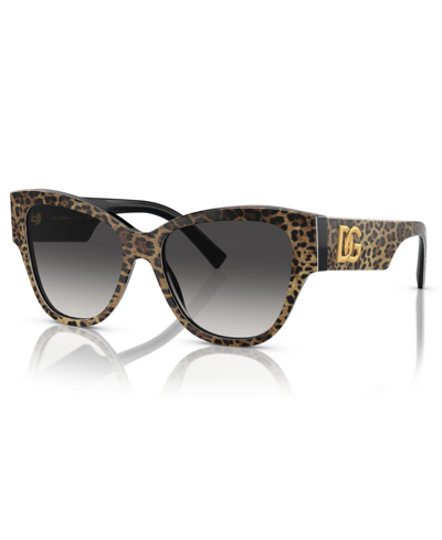 Dolce & Gabbana Women's Sunglasses, Gradient Dg4449 In Leo Brown On Black