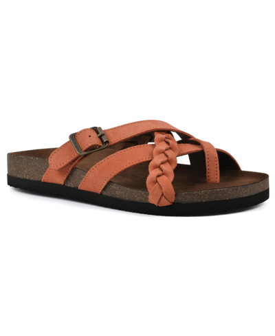 White Mountain Women's Harrington Footbed Sandals In Aperol Spritz Leather